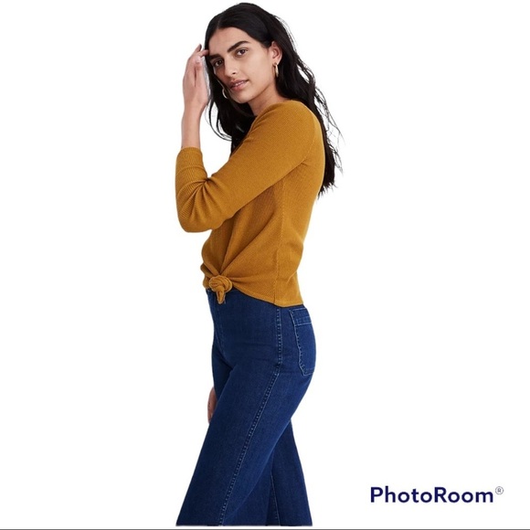 Madewell Texture & Thread Jacquard Knot Front Top - Picture 2 of 12